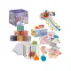 Zabawki Sensoryczne Miękkie klocki 6w1, Gryzak, Sensoryczna Wieża Karty Dla Dzieci-1876930