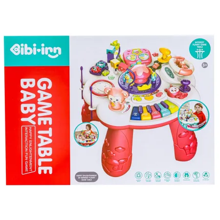 Edukacyjny Interaktywny Stolik Muzyczny Dla Dzieci + Pianinko Czerwony-1886284