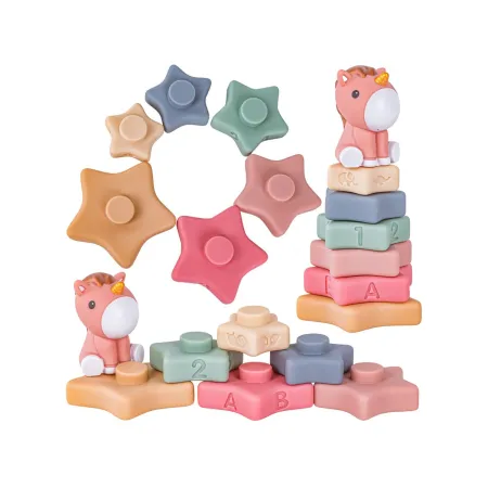 Zabawki Sensoryczne Miękkie klocki 6w1, Gryzak, Sensoryczna Wieża Karty Dla Dzieci-1886498