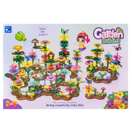 Klocki Konstrukcyjne 322 elementy, Zestaw Do Zbudowania Kwiatowej Kompozycji, Ogród + Kwiatki-1896312