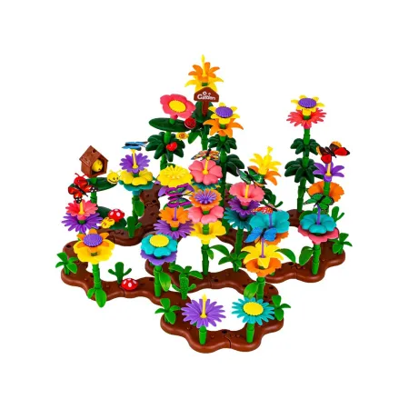Klocki Konstrukcyjne 322 elementy, Zestaw Do Zbudowania Kwiatowej Kompozycji, Ogród + Kwiatki-1896313