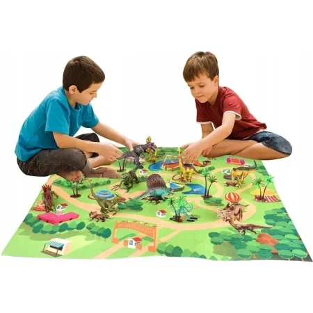 Zestaw Figurek Dinozaurów w kuferku + mata, Dinozaury 9 sztuk-1896413