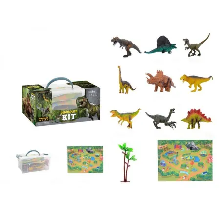 Zestaw Figurek Dinozaurów w kuferku + mata, Dinozaury 9 sztuk-1896414