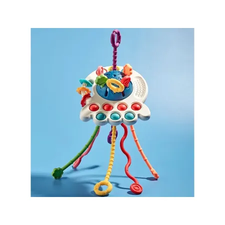 Ośmiornica Sensoryczna wielofunkcyjna zabawka dla dzieci Gryzak 4w1 edukacyjna + akcesoria-1896438