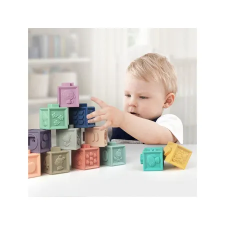 Miękkie Klocki Sensoryczne, Cyferki, Figury geometryczne, Kształty 12 sztuk, Edukacyjny zestaw klocków dla malucha-18