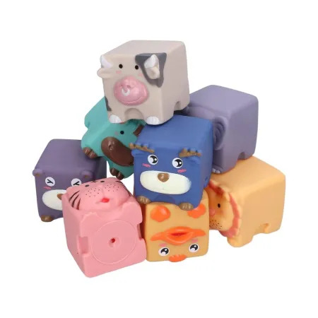 Miękkie Klocki Sensoryczne Zwierzęta 12 sztuk, Edukacyjny zestaw klocków dla malucha-1896741