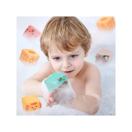 Miękkie Klocki Sensoryczne Zwierzęta, Figury geometryczne, Cyfry 12 sztuk, Edukacyjny zestaw klocków dla malucha-1896