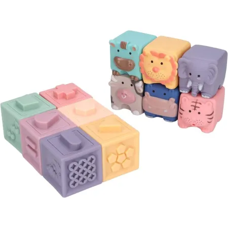 Miękkie Klocki Sensoryczne Zwierzęta, Figury geometryczne, Cyfry 12 sztuk, Edukacyjny zestaw klocków dla malucha-1896