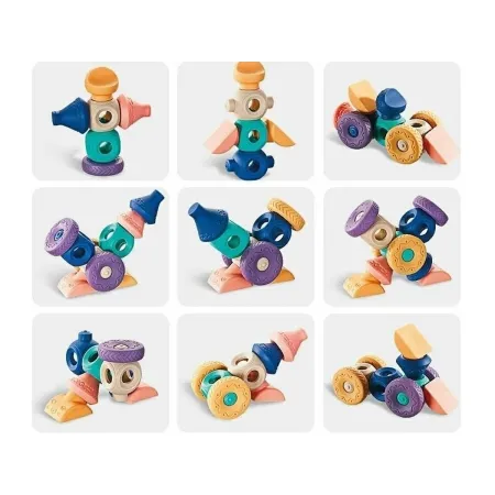 Miękkie Klocki Sensoryczne Figury geometryczne 13 sztuk, Edukacyjny zestaw klocków dla malucha-1896756