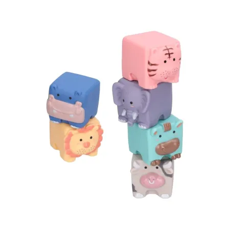 Edukacyjny zestaw klocków dla malucha, Miękkie, Duże Klocki Sensoryczne Zwierzęta 6 sztuk-1896772