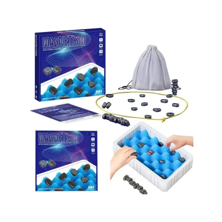 Gra Szachy Kamienie Magnetyczne Planszowa, Magnetyczna Gra Strategiczna, Magnetic Chess + Podkładka-1897056