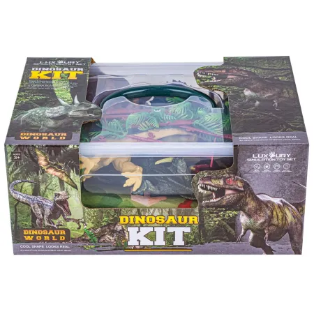 Zestaw Figurek Dinozaurów w kuferku + mata, Dinozaury 9 sztuk-1897405