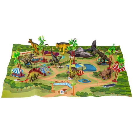 Zestaw Figurek Dinozaurów w kuferku + mata, Dinozaury 9 sztuk-1897413