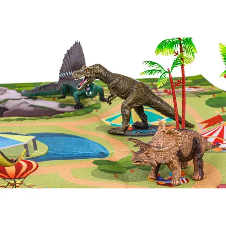 Zestaw Figurek Dinozaurów w kuferku + mata, Dinozaury 9 sztuk-1897415