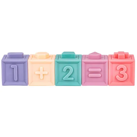 Miękkie Klocki Sensoryczne, Cyferki, Figury geometryczne, Kształty 12 sztuk, Edukacyjny zestaw klocków dla malucha-18