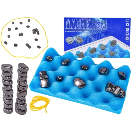 Gra Szachy Kamienie Magnetyczne Planszowa, Magnetyczna Gra Strategiczna, Magnetic Chess + Podkładka