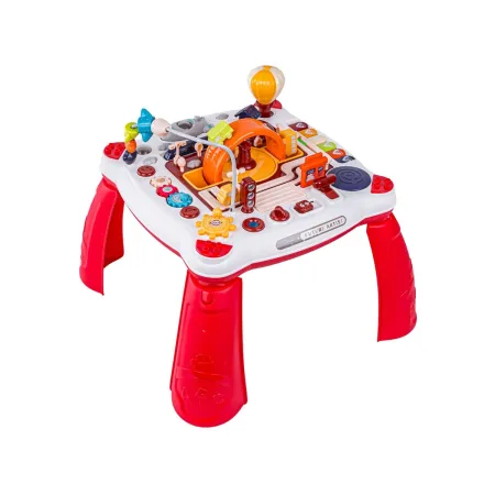 Edukacyjny Interaktywny Stolik Dla Dzieci 2w1 POJAZDY Pianinko Rakieta Akcesoria Czerwony-1897866