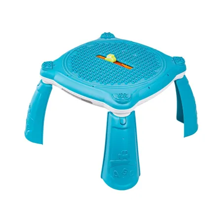 Edukacyjny Interaktywny Stolik Dla Dzieci 2w1 POJAZDY Pianinko Rakieta Akcesoria Niebieski-1897895