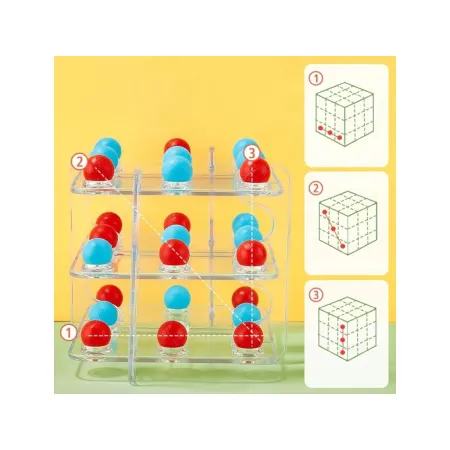 Gra logiczna TIC TAC TOE Układanka Łamigłówka, Kółko Krzyżyk 3D, 3 w Rzędzie-1898215