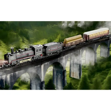 Elektryczna Kolejka Lokomotywa - Parowóz + 3 Wagony-1898263