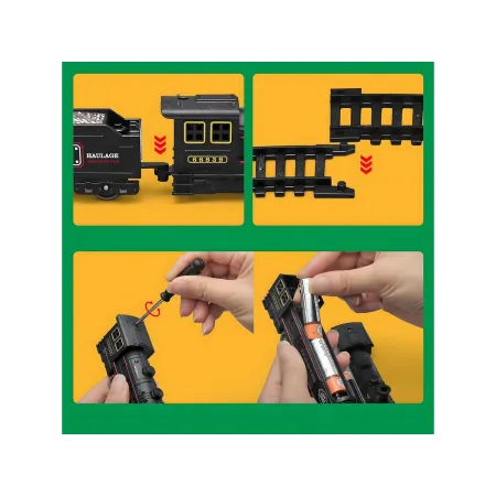 Elektryczna Kolejka Lokomotywa - Parowóz + 3 Wagony-1898264