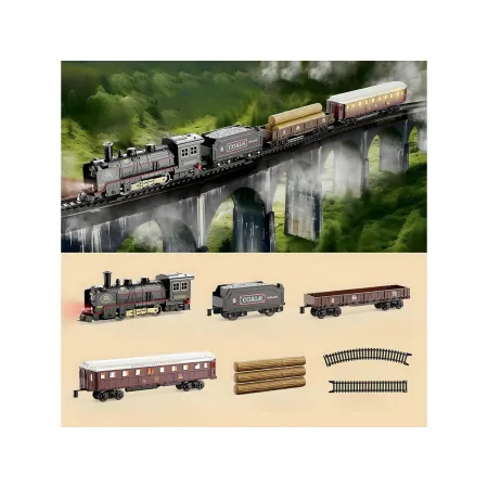 Elektryczna Kolejka Lokomotywa - Parowóz + 3 Wagony-1898265