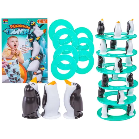 Gra zręcznościowa PINGWINKOWA WIEŻA "Penguin Tower" Ruchoma, krzywa wieża Budowanie Wieży
