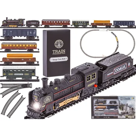 Elektryczna Kolejka Lokomotywa - Parowóz + 5 Wagonów