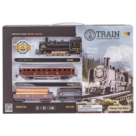 Elektryczna Kolejka Lokomotywa - Parowóz + 3 Wagony-1898460