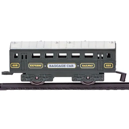 Elektryczna Kolejka Lokomotywa - Parowóz + 2 Wagony, Węglarka + Pasażerski-1898477