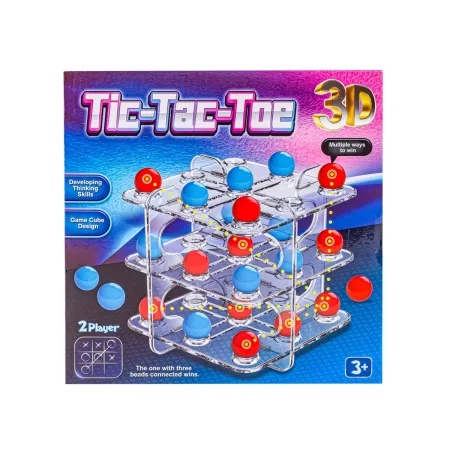 Gra logiczna TIC TAC TOE Układanka Łamigłówka, Kółko Krzyżyk 3D, 3 w Rzędzie-1898555