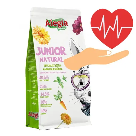 Alegia - Junior Natural - pokarm ziołowy dla młodych królików 650g-1899081