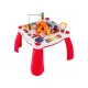 Edukacyjny Interaktywny Stolik Dla Dzieci 2w1 POJAZDY Pianinko Rakieta Akcesoria Czerwony-1897867