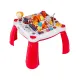 Edukacyjny Interaktywny Stolik Dla Dzieci 2w1 POJAZDY Pianinko Rakieta Akcesoria Czerwony-1897869