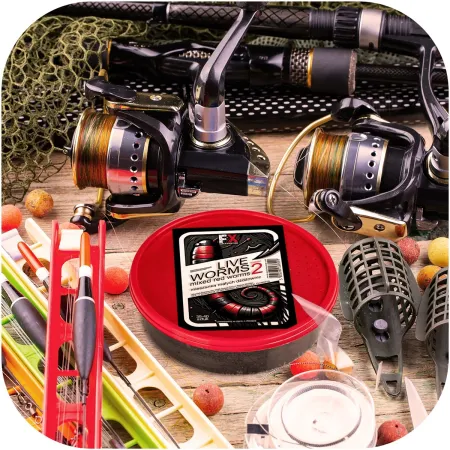 Fishing Expedition Live Worms No.2 - żywe czerwone robaki rozmiar 2-1903824