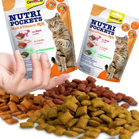 GimCat Nutri Pockets Malt MIX - kocie przysmaki na kłaczki i stawy 150g-1906141