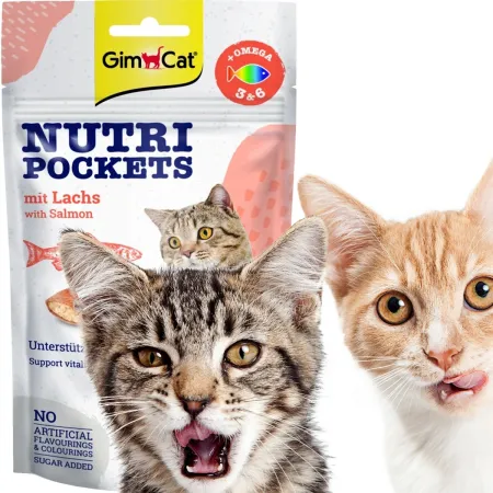 GimCat Nutri Pockets Salmon - kocie przysmaki na stawy i odporność-1906150