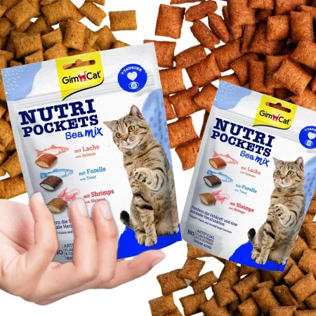 GimCat Nutri Pockets Sea MIX - kocie przysmaki na oczy i serce 150g-1906157