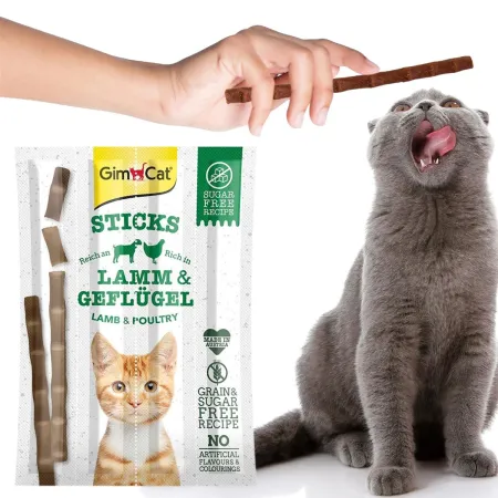 GimCat Sticks 95% Meat - kiełbaski jagnięcina i drób 4 sztuki-1906227