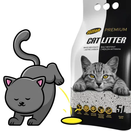 Hilton Cat Litter Carbon - żwirek bentonitowy z węglem dla kota 5l-1907353