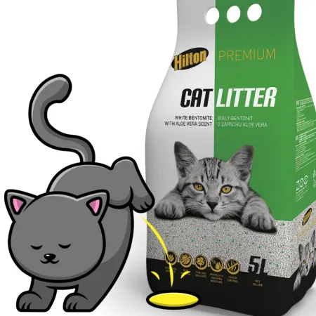 Hilton Cat Litter White Aloe 5l - żwirek biały bentonitowy o zapachu aloe vera-1907368