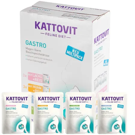 Kattovit Gastro Multipack 12x85g - karma dla kotów chorych na jelita, żołądek i trzustkę-1909811