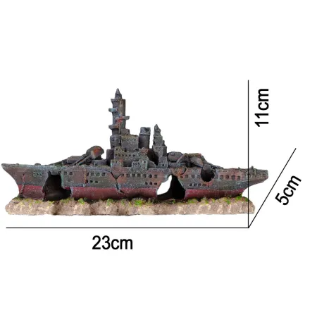 Kruger Meier Battleship – Statek do akwarium 23x5x11 cm-1910612