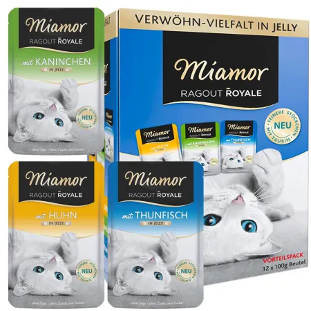 Miamor Royale 12pack Verwohn - kurczak, tuńczyk i królik w galarecie 12x100g-1911815