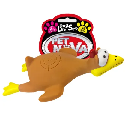 Pet Nova zabawka gumowa - brązowa kura w locie 26cm-1914133