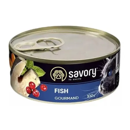 Savory Cat Adult Fish 100g - przysmak dla kotów w puszce