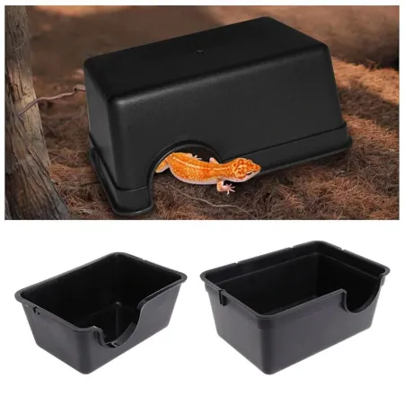 Terrario CubeCave - jaskinia  miska na wodę i pokarm 14x10x6cm-1922488