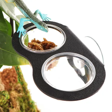 Terrario Gecko Bar Duo Black- miska wisząca podwójna-1922715