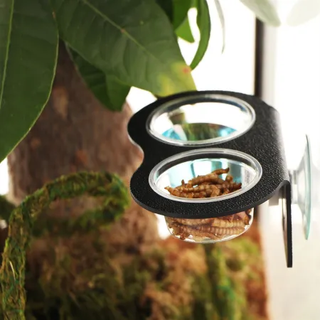 Terrario Gecko Bar Duo Black- miska wisząca podwójna-1922717