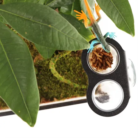 Terrario Gecko Bar Duo Black- miska wisząca podwójna-1922718